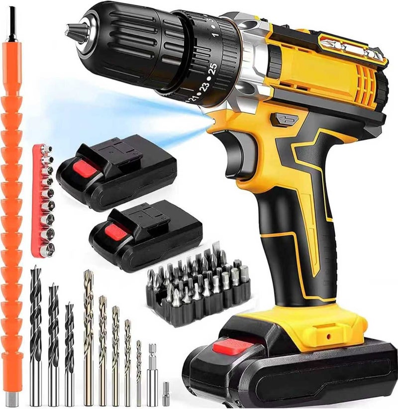 48V Cordless Drill,Power Drill Set with Lithium Ion Battery and Charger,Electric Drill with Variable Speed,24 Pieces Drill Driver Accessories Kit - Image 1
